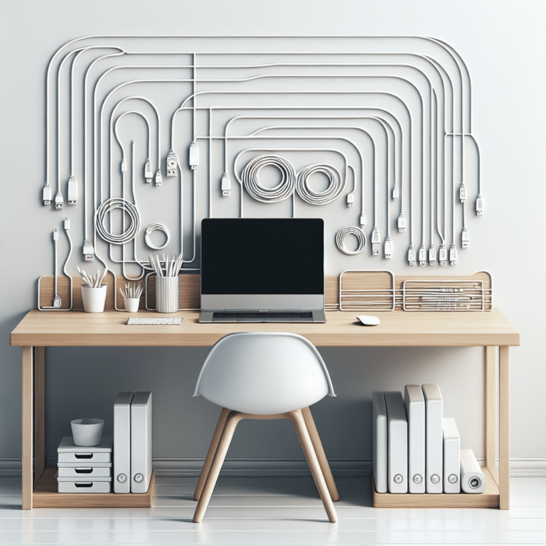 Organize Cables in Minimalist Office